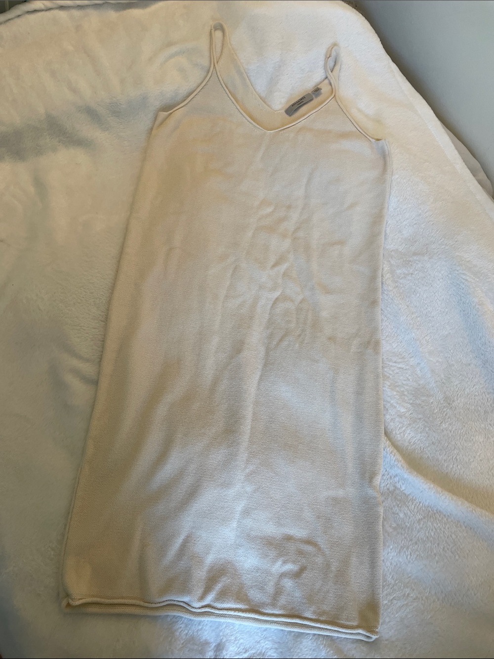 All Saints Cream Body Con Knit Dress